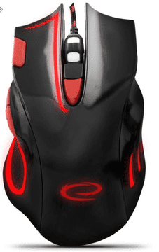Esperanza Mouse Wire Gaming Esperanza Hawk, crno-crveni, 2400dpi, 7 gumba