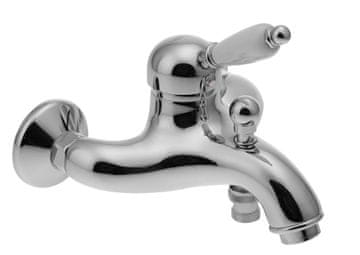 SAPHO KIRKÉ WHITE zidna slavina za kadu s bijelom ručkom, kromirana završna obrada