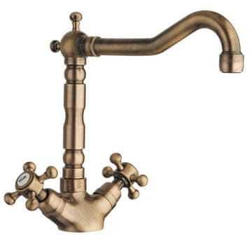 SAPHO ANTEA Kuhinjska slavina s retro izljevom, brončana
