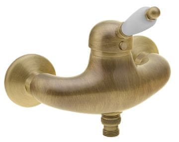 SAPHO KIRKÉ WHITE zidna tuš miješalica, bijela ručka, brončana završnica