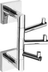 SAPHO Otočna Trostruka Kuka X-SQUARE, Kromirana