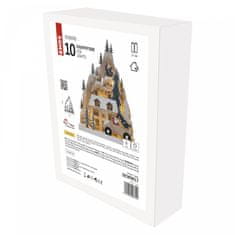 EMOS LED božićni krajolik, drveni, 22 cm, 2x AA, unutarnji, topla bijela, timer