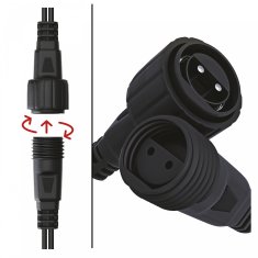 EMOS LED spojni lanac, crni, 3 m, vanjski i unutarnji, hladna bijela