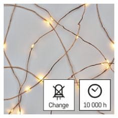 EMOS nano lampice s timerom, 75 LED, 7,5m, IP44, topla bijela