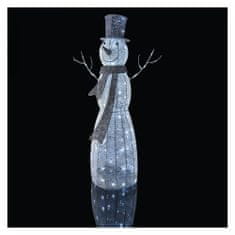 EMOS LED božićni snjegović od trske, 124 cm, unutarnji, hladno bijeli, timer