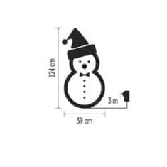 EMOS LED božićni snjegović od trske, 124 cm, unutarnji, hladno bijeli, timer