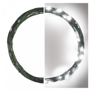 EMOS LED božićni nano lanac, 4 m, vanjski i unutarnji, hladno bijeli, timer, zeleni