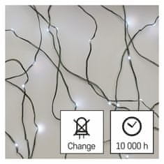 EMOS LED božićni nano lanac, 4 m, vanjski i unutarnji, hladno bijeli, timer, zeleni