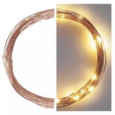 40 LED srebrnih lampica nano, 4 m, toplo bijela, s timerom