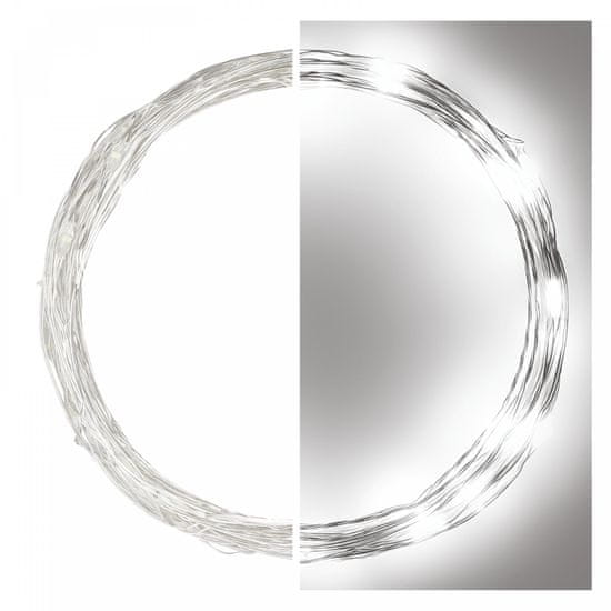 EMOS 40 LED srebrnih lampica nano, 4 m, bijela, s timerom