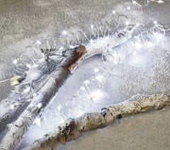 EMOS 40 LED srebrnih lampica nano, 4 m, bijela, s timerom