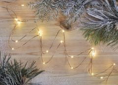 EMOS LED božićni nano lanac, 0,9 m, 2x AA, unutarnji, toplo bijeli, timer, bakar