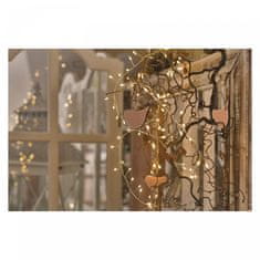 EMOS LED božićni nano lanac, jež, 2,4 m, 3x AA, unutarnji, toplo bijeli, timer