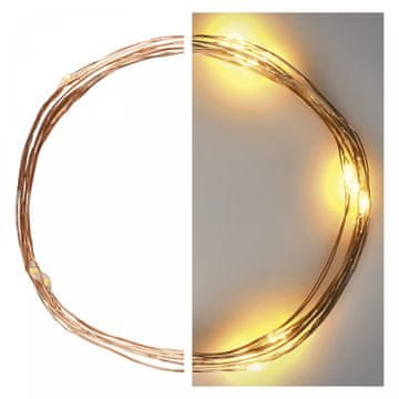 EMOS lampice s timerom Nanp, 20 LED žaruljica, topla bijela