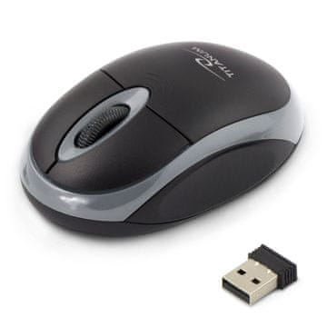 slomart Titanum TM116E bežični miš, 2.4GHz, optički, USB, crno-sivi