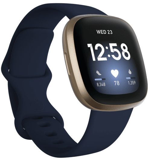 Fitbit fitness sat Versa 3, Midnight/Soft Gold Aluminum