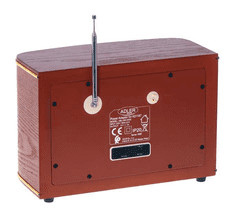 Adler Radio retro 1187 , AM/FM, bluetooth, USB, AUX, sat, alarm, 2x5W