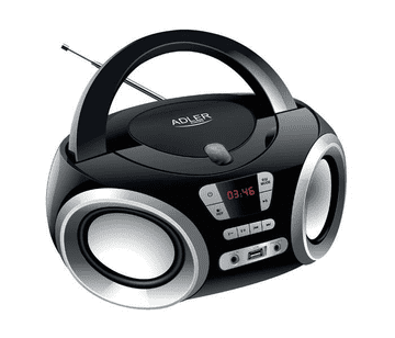 Adler Radio prijenosni Boombox Adler 1181, CD-MP3-USB, 2x1.7W, crni