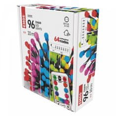 EMOS LED božićni lanac, kuglice, 10 m, RGB, kontroler, programi, mjerač vremena