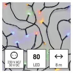 EMOS Lampice s timerom 80 LED 8+5 m multicolor