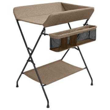 Vidaxl Stol za previjanje boje taupe željeza