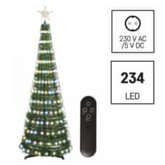 EMOS LED božićno drvce sa svjetlećim lampicama i zvijezdom, 1,5 m, unutarnje, s daljinskim upravljačem i mjeračem vremena, RGB