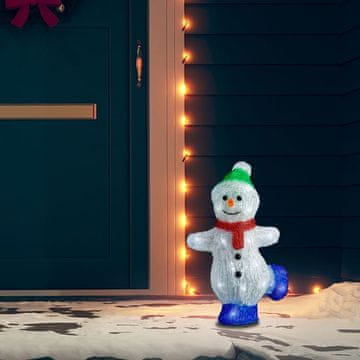 Vidaxl Božićna akrilna figurica snjegovića s LED rasvjetom 30 cm za unutarnju/vanjsku upotrebu