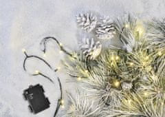 EMOS LED božićni lanac, 2,8 m, 3x AA, vanjski i unutarnji, toplo bijeli, timer