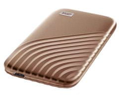 Western Digital My Passport vanjski pogon, SSD, 1TB, USB-C, 3.2, zlatni