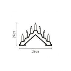 EMOS LED drveni svijećnjak, 29 cm, 3× AA, unutarnji, toplo bijeli, s mjeračem vremena