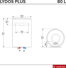 Ariston Lydos Plus 80 V 1.8 K EN EU električna grijalica vode, vertikalni (3201870)