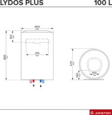 Ariston Lydos Plus 100 V 1.8 K EN EU bojler, vertikalni (3201871)