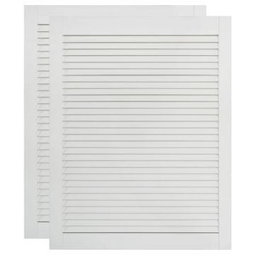 Vidaxl Vrata za ormarić rešetkasta 2 kom bijela 61,5x39,4 cm borovina