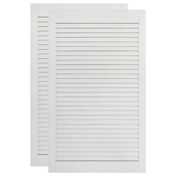 Vidaxl Vrata za ormarić rešetkasta 2 kom bijela 99,3x49,4 cm borovina