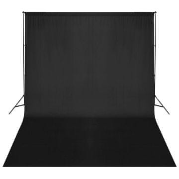 Vidaxl Pozadinski sustav s potporom 500 x 300 cm crni