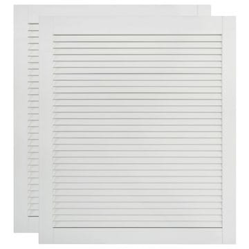 Vidaxl Vrata za ormarić rešetkasta 2 kom bijela 69 x 59,4 cm borovina