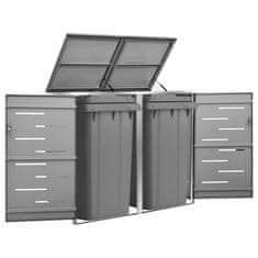 Vidaxl Spremište za dvije kante za smeće 138 x 77,5 x 112,5 cm čelično