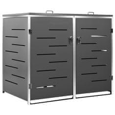 Vidaxl Spremište za dvije kante za smeće 138 x 77,5 x 112,5 cm čelično
