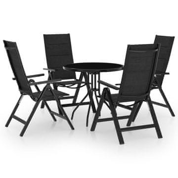 Vidaxl Bistro set od 5 dijelova, crni i antracit