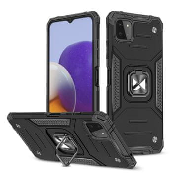 WOZINSKY Oklopna futrola + magnetski držač za Samsung Galaxy A22 4G Ring Armor crna