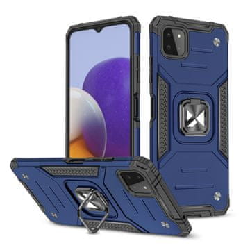 WOZINSKY Oklopna futrola + magnetski držač za Samsung Galaxy A22 4G Ring Armor plava