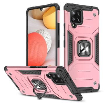 WOZINSKY Oklopna futrola + magnetski držač za Samsung Galaxy A42 5G Ring Armor roza