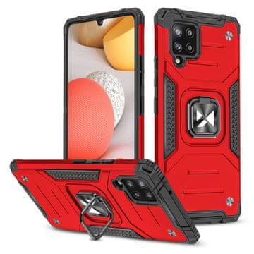 WOZINSKY Oklopna futrola + magnetski držač za Samsung Galaxy A42 5G Ring Armor crvena