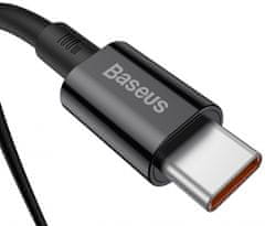 BASEUS Catys-B01 podatkovni kabel, QC, 100 W, USB-C na USB-C, crni