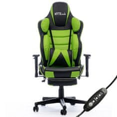 Bytezone Hulk gaming stolica, masažni jastuk, crno-zelena