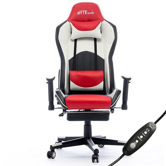 Bytezone Dolce gaming stolica, masažni jastuk, crno-crvena