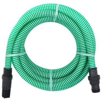 Vidaxl Usisno crijevo s mesinganim priključcima zeleno 1" 7 m PVC