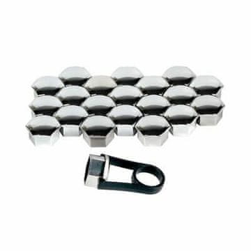 Versaco poklopci matica kotača, 17 mm, srebrni, 20 komada