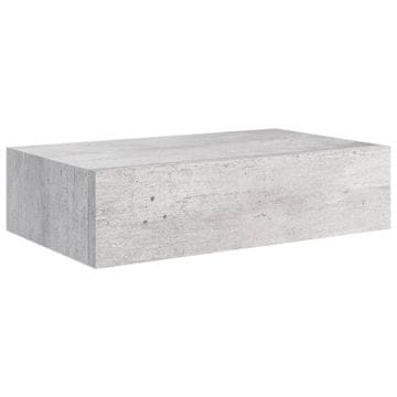Vidaxl Zidna polica s ladicom siva boja betona 40 x 23,5 x 10 cm MDF