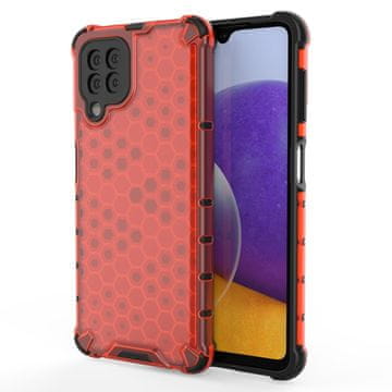 HURTEL Honeycomb oklopna futrola s TPU branikom za Samsung Galaxy A22 4G crvena